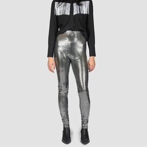 Urban Outfitters Disco Fever Metallic Silver Leggings